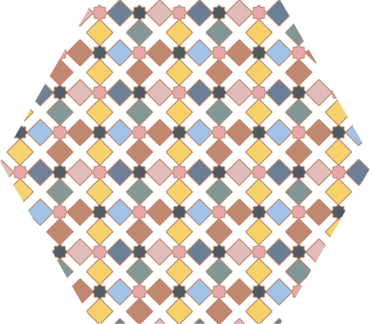 Kasbah Mix Colors Hexagonal 22x25