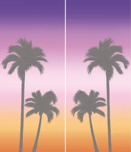 Palme S/2 Rosa A+B Comp. 2 pz Rett. 120×280
