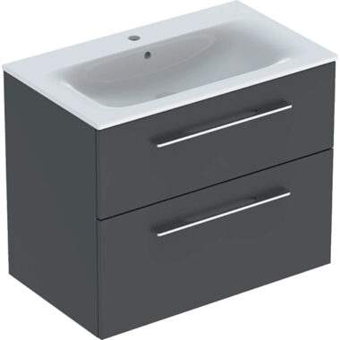 Geberit Selnova Square set ugradni umivaonik, tanak rub, sa ormarićem, dve fioke Lava Mat, 80x65,2x50,2 cm
