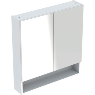 Geberit Selnova Square element sa ogledalom sa dvoje vrata i četiri staklene police Beli, Sjaj 78,8x85x17,5Cm