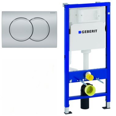 Geberit set sa prečkom, taster delta 01 hrom mat, montazni set