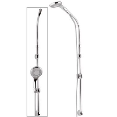 Remer Klizna Šipka Minimal Komplet sa Gornjim Drzacem Tus Rucice318Dk  Mesing Fi25 H96-122Cm