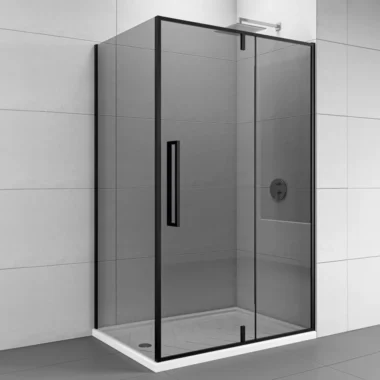 COPEN ABSOLUT Stakleni paravan BLACK 1200x2000 dark staklo 6mm sa pivot vratima crni mat ram