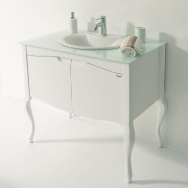 Toaletni Ormaric Rustik 95 White sa Umivaonikom